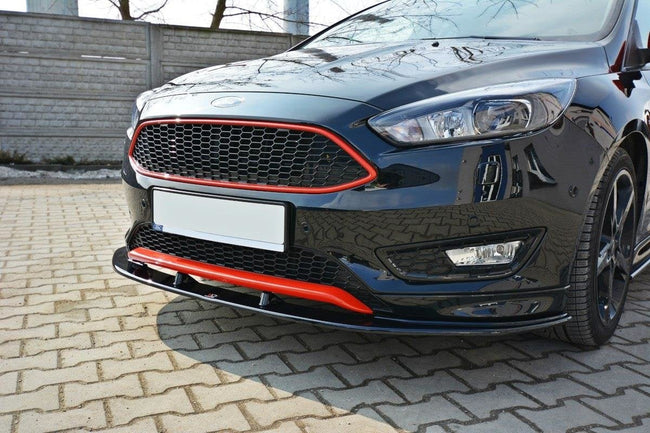 Maxton frontsplitter til Ford Focus ST-Line Mk3 Facelift – blank sort – billede 1 af 6