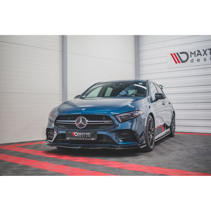 Maxton frontsplitter til Mercedes A35 AMG Aero W177 – blank sort – billede 2 af 6