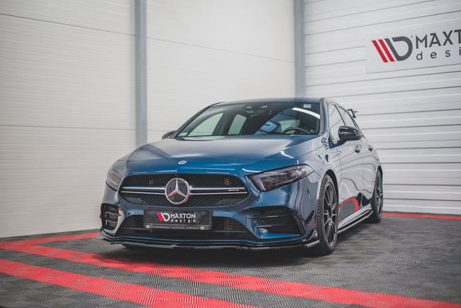 Maxton frontsplitter til Mercedes A35 AMG Aero W177 – blank sort – billede 2 af 6