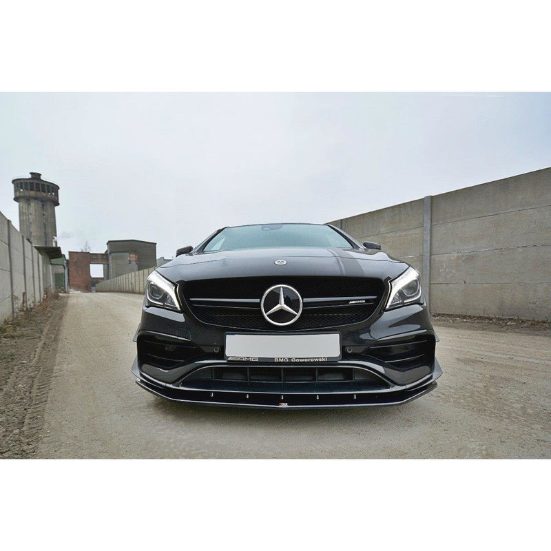 Maxton frontsplitter til Mercedes CLA A45 AMG C117 Facelift – blank sort – billede 2 af 7
