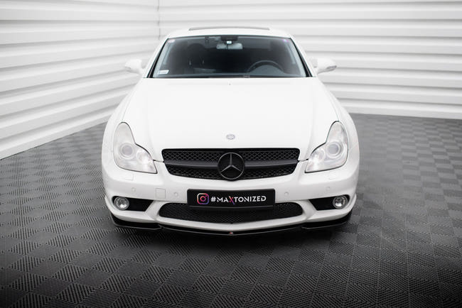 Maxton frontsplitter til Mercedes CLS C219 55AMG – blank sort – billede 2 af 6