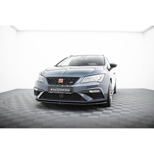 Maxton frontsplitter til Seat Leon Cupra / FR Mk3 Facelift – blank sort – billede 1 af 5
