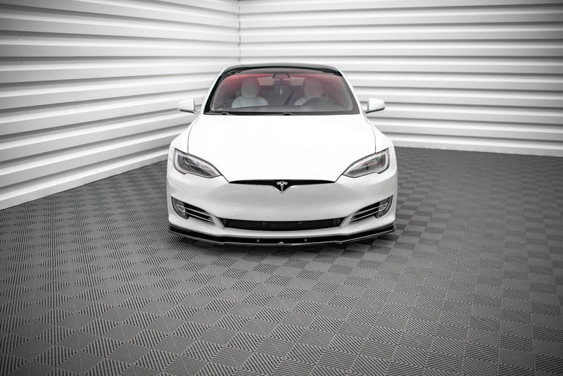 Maxton frontsplitter til Tesla Model S Facelift – blank sort – billede 2 af 6