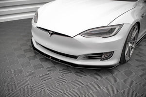 Maxton frontsplitter til Tesla Model S Facelift – blank sort – billede 3 af 6