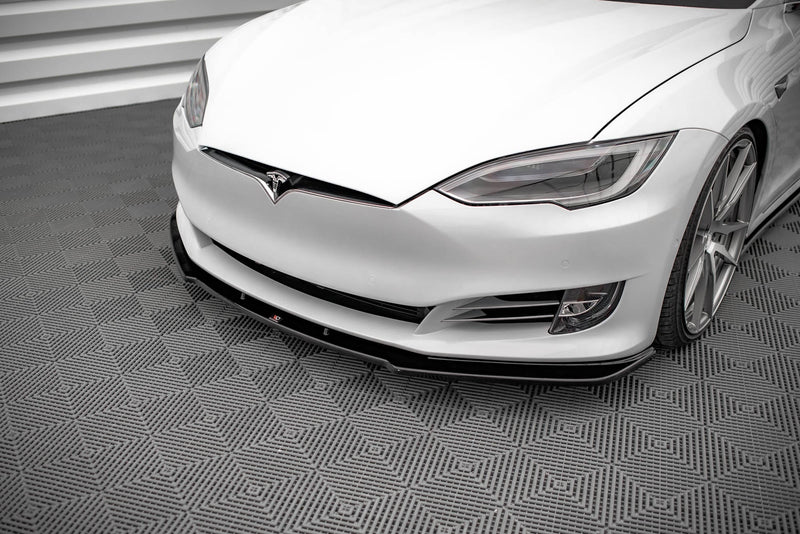 Maxton frontsplitter til Tesla Model S Facelift – blank sort – billede 3 af 6