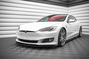 Maxton frontsplitter til Tesla Model S Facelift – blank sort – billede 1 af 6