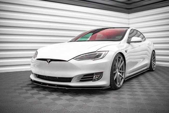 Maxton frontsplitter til Tesla Model S Facelift – blank sort – billede 1 af 6