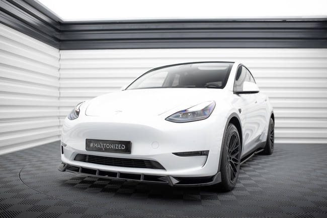 Maxton frontsplitter til Tesla Model Y – blank sort – billede 1 af 6