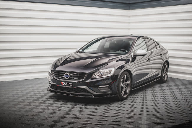Maxton frontsplitter til Volvo S60 R-Design Mk2 Facelift – blank sort – billede 1 af 4