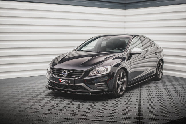 Maxton frontsplitter til Volvo S60 R-Design Mk2 Facelift – blank sort – billede 1 af 4