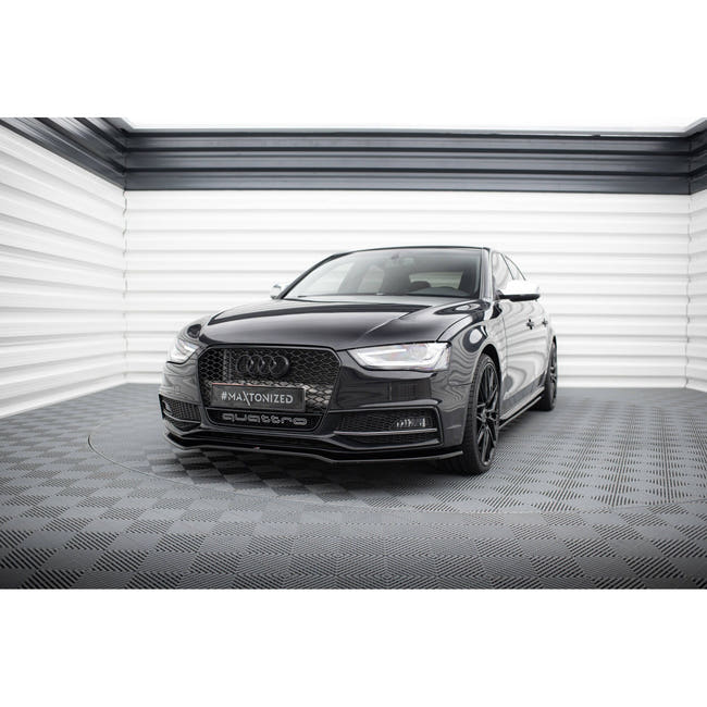 Maxton frontsplitter til Audi A4 S-Line / S4 B8 Facelift – blank sort – billede 1 af 5