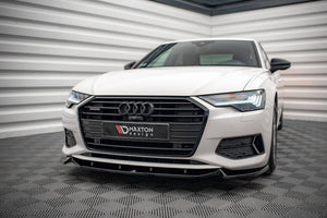 Maxton frontsplitter til Audi A6 C8 – blank sort – billede 1 af 5
