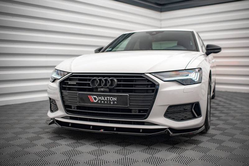 Maxton frontsplitter til Audi A6 C8 – blank sort – billede 1 af 5