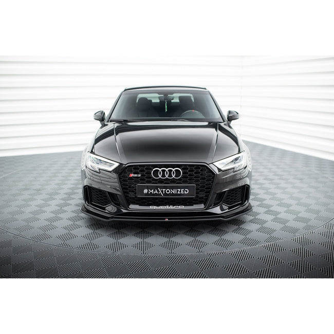 Maxton frontsplitter til Audi RS3 Sedan 8V Facelift – blank sort – billede 1 af 4