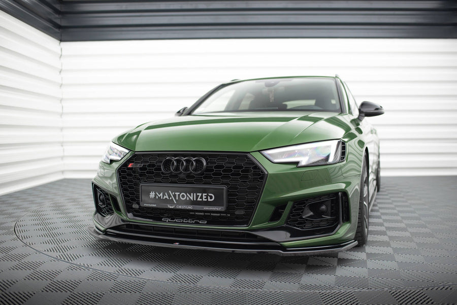 Maxton frontsplitter til Audi RS4 B9 – blank sort – billede 1 af 5