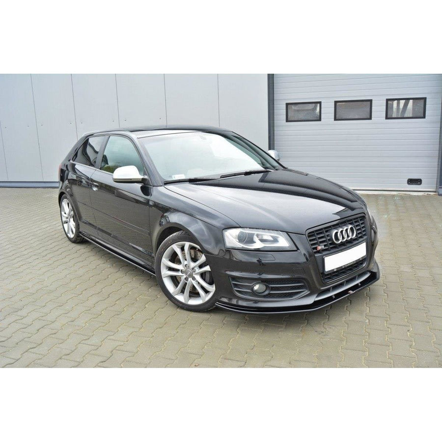 Maxton frontsplitter til Audi S3 8P Facelift – blank sort – billede 1 af 5