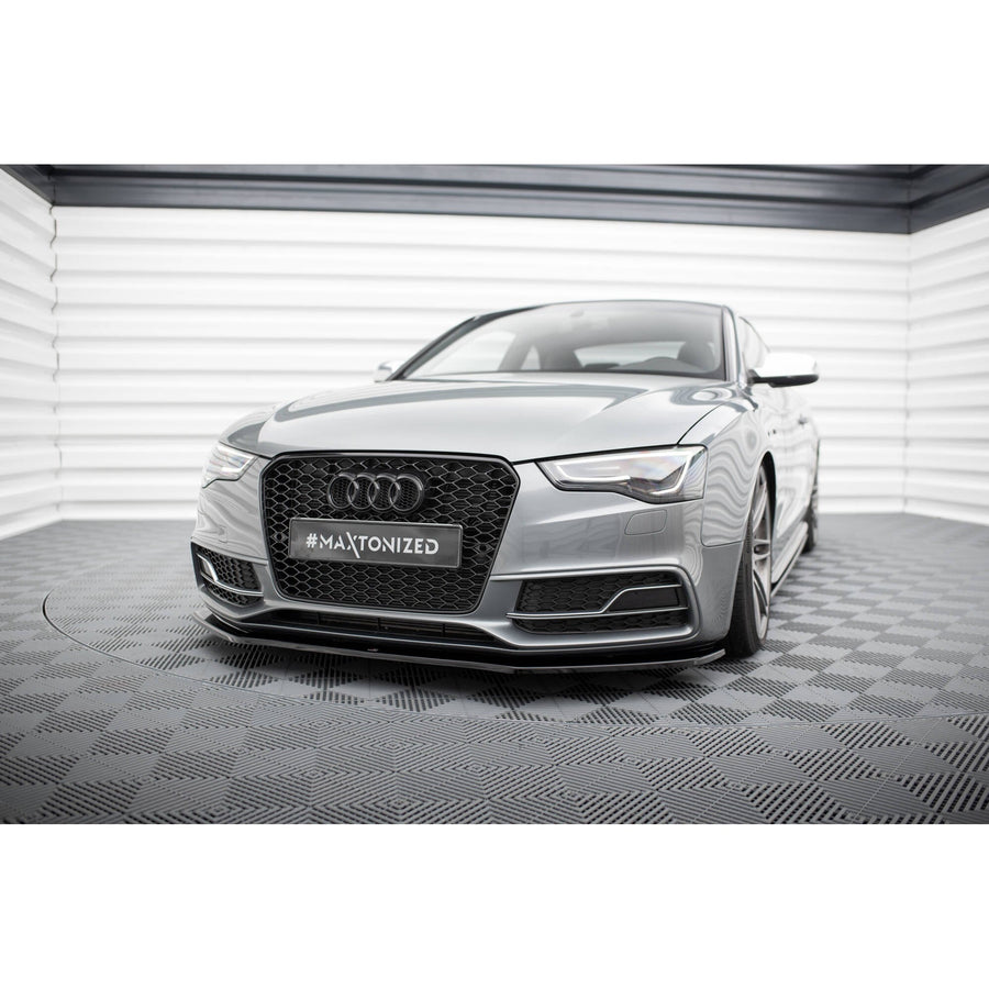 Maxton frontsplitter til Audi S5 / A5 S-Line 8T Facelift – blank sort – billede 1 af 5