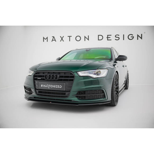 Maxton frontsplitter til Audi S6 / A6 S-Line C7 – blank sort – billede 1 af 5