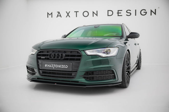 Maxton frontsplitter til Audi S6 / A6 S-Line C7 – blank sort – billede 1 af 5
