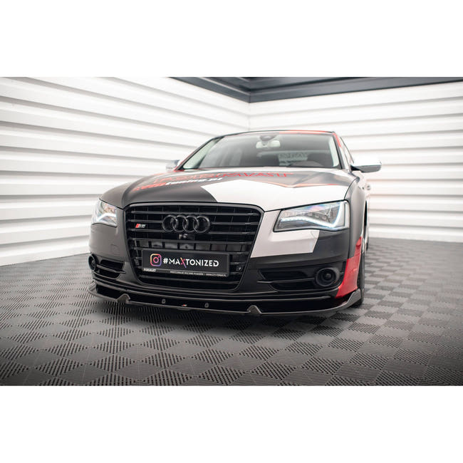 Maxton frontsplitter til Audi S8 D4 – blank sort – billede 1 af 5