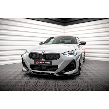Maxton frontsplitter til BMW 2 Coupe M-Pack / M240i G42 – blank sort – billede 1 af 6