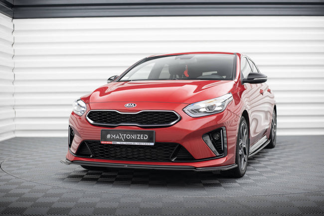 Maxton frontsplitter til Kia Ceed GT / GT-Line Mk3 / Proceed Mk1 – blank sort – billede 1 af 5