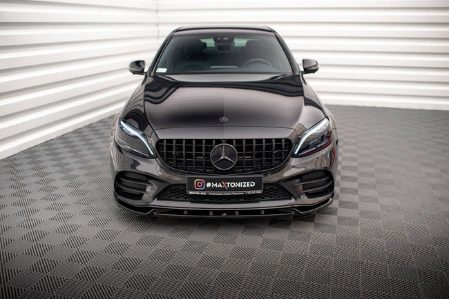 Maxton frontsplitter til Mercedes-Benz C AMG Line Sedan / Coupe / Estate W205 / C205 / S205 Facelift – blank sort – billede 2 af 5