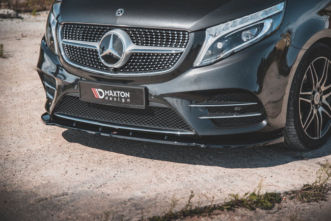 Maxton frontsplitter til Mercedes-Benz V-Class AMG-Line W447 – blank sort – billede 1 af 6