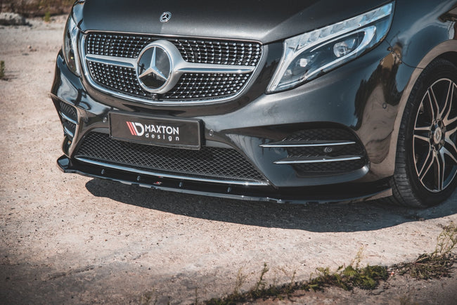 Maxton frontsplitter til Mercedes-Benz V-Class AMG-Line W447 – blank sort – billede 1 af 6