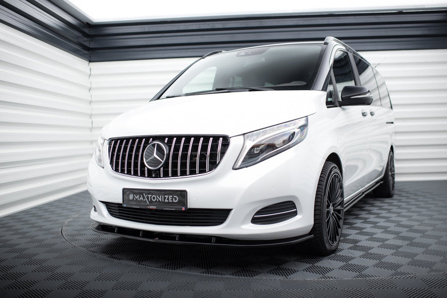 Maxton frontsplitter til Mercedes-Benz V-Class W447 – blank sort – billede 1 af 3