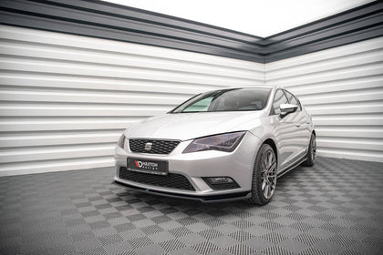 Maxton frontsplitter til Seat Leon Mk3 – blank sort – billede 1 af 4