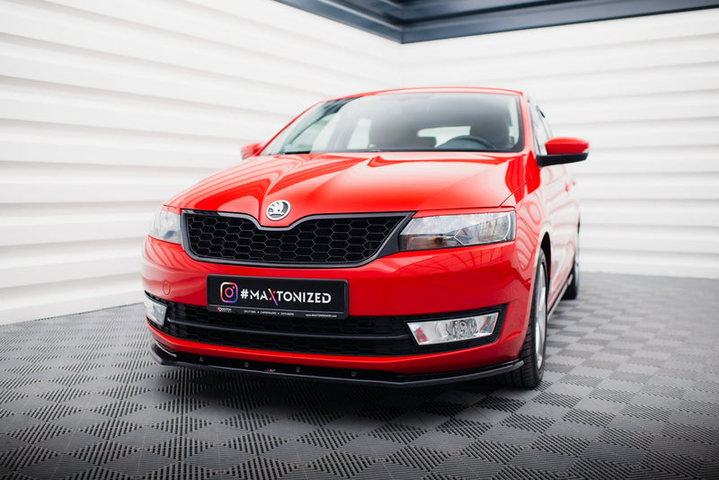 Maxton frontsplitter til Skoda Rapid – blank sort – billede 1 af 6