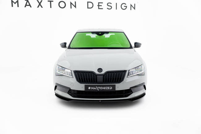 Maxton frontsplitter til Skoda Superb Liftback / Combi Mk3 – blank sort – billede 2 af 5