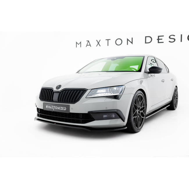 Maxton frontsplitter til Skoda Superb Liftback / Combi Mk3 – blank sort – billede 1 af 5