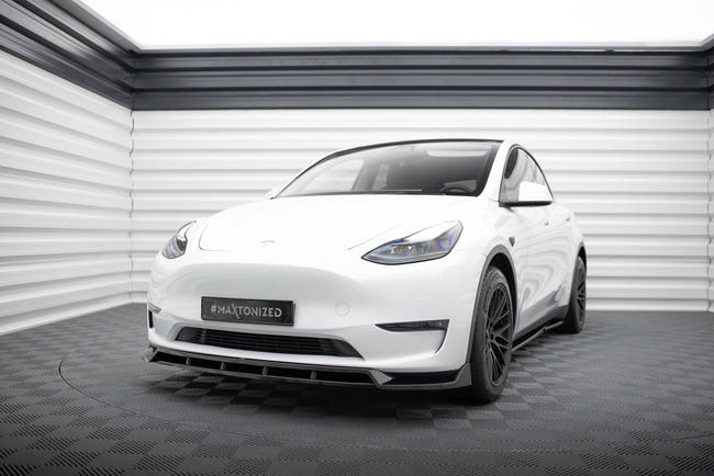 Maxton frontsplitter til Tesla Model Y – blank sort – billede 1 af 5