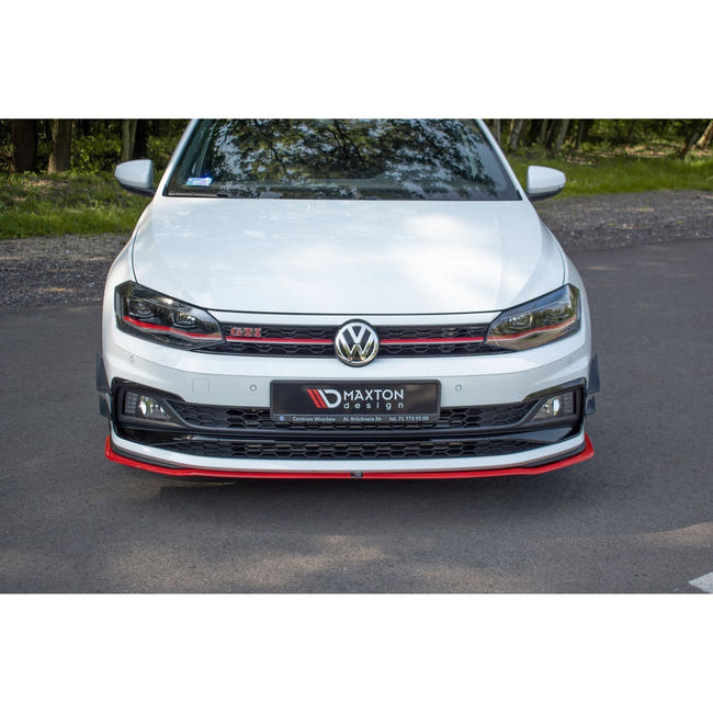 Maxton frontsplitter til Volkswagen Polo GTI / R-line Mk6 – blank sort – billede 2 af 10