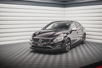Maxton frontsplitter til Volvo S60 R-Design Mk2 Facelift – blank sort – billede 1 af 4