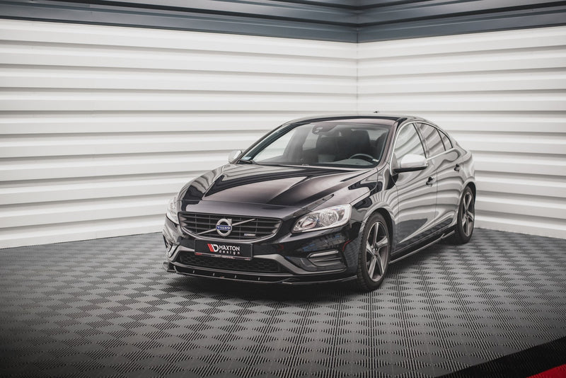 Maxton frontsplitter til Volvo S60 R-Design Mk2 Facelift – blank sort – billede 1 af 4