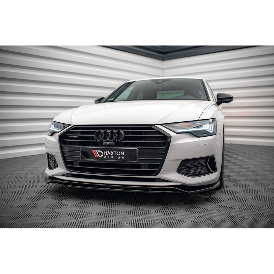 Maxton frontsplitter til Audi A6 C8 – blank sort – billede 1 af 6