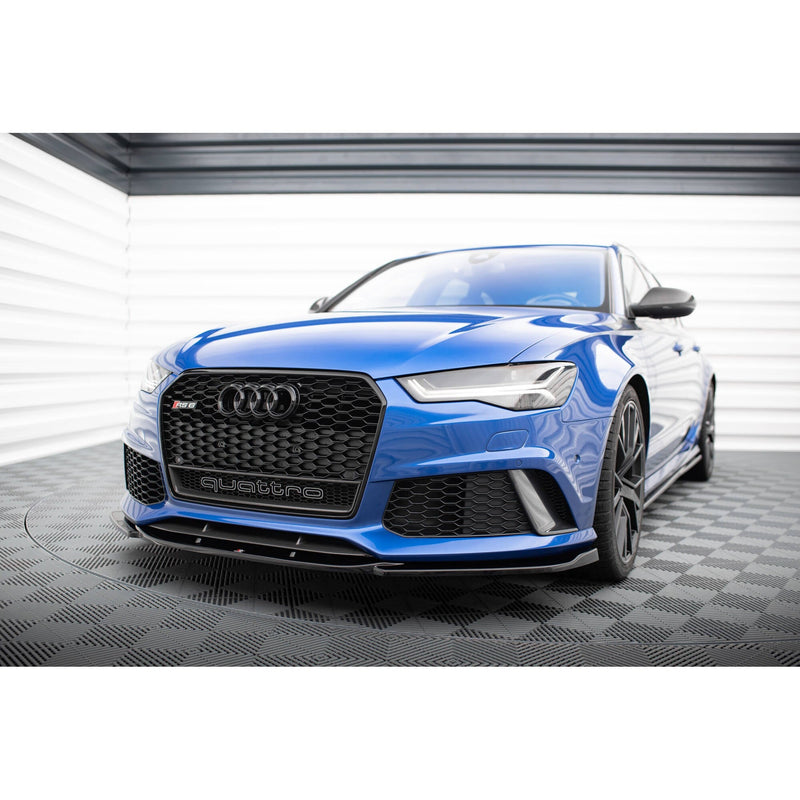 Maxton frontsplitter til Audi RS6 C7 / C7 Facelift – blank sort – billede 1 af 5