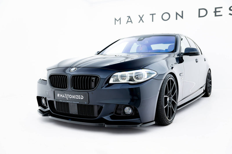 Maxton frontsplitter til BMW 5 F10/F11 M-Pack – blank sort – billede 1 af 5