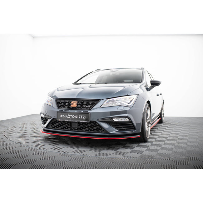 Maxton frontsplitter til Seat Leon Cupra / FR Mk3 Facelift – blank sort – billede 1 af 5