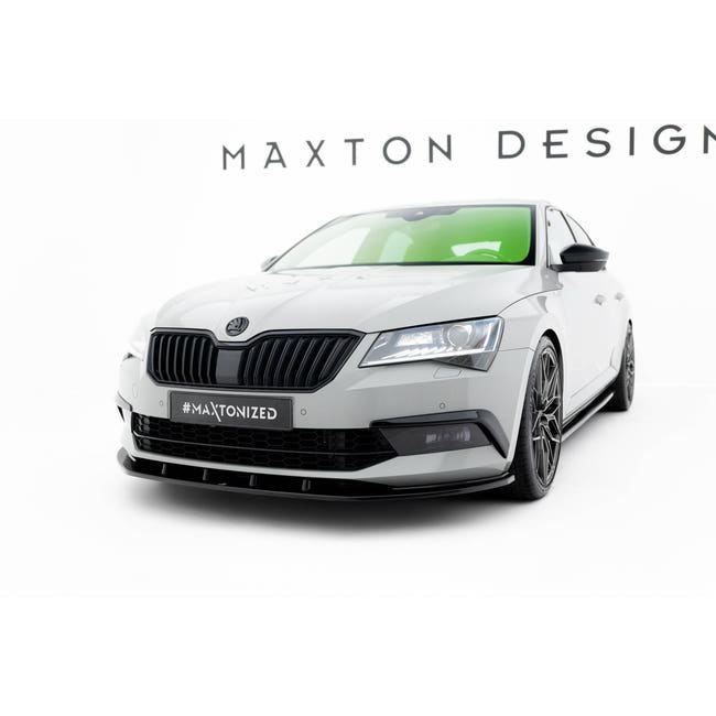 Maxton frontsplitter til Skoda Superb Liftback / Combi Mk3 – blank sort – billede 1 af 5