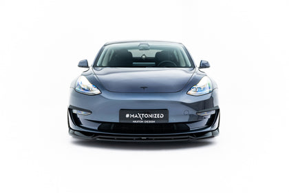 Maxton frontsplitter til Tesla Model 3 – blank sort – billede 2 af 9
