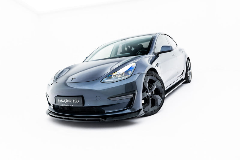 Maxton frontsplitter til Tesla Model 3 – blank sort – billede 3 af 9