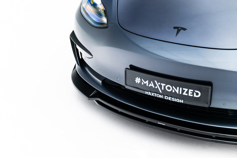 Maxton frontsplitter til Tesla Model 3 – blank sort – billede 4 af 9