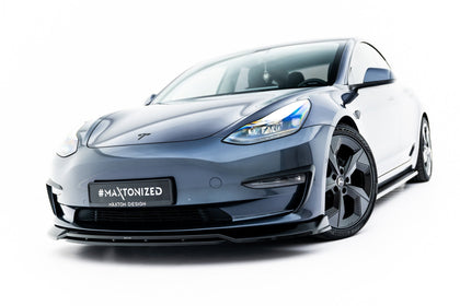 Maxton frontsplitter til Tesla Model 3 – blank sort – billede 1 af 9