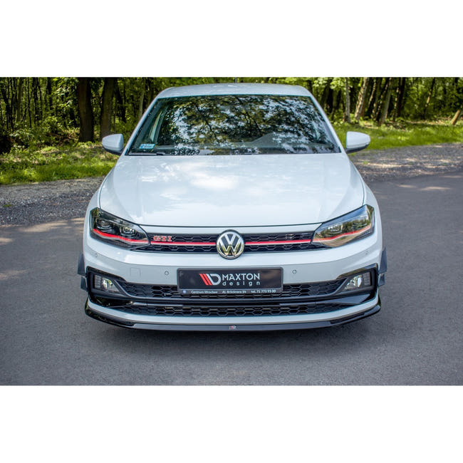 Maxton frontsplitter til Volkswagen Polo GTI / R-line Mk6 – blank sort – billede 2 af 6
