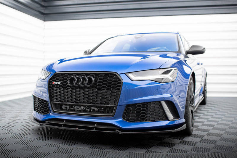 Maxton frontsplitter til Audi RS6 C7 / C7 Facelift – blank sort – billede 1 af 5