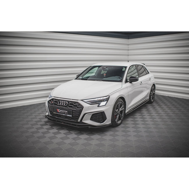 Maxton frontsplitter til Audi S3 / A3 S-Line 8Y – blank sort – billede 1 af 5
